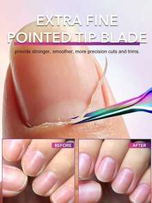 1pc Cuticle Scissors, Nail Tool, Stainless Steel Curved Blade, For Eyebrows, Eyelashes, Dry Skin, Multi-Functional Small Scissors, Suitable For Nails, Eyebrows, Eyelashes, Dry Skin, Curved Blade Design, Nail Supplies, Nail Tools, Manicure Tools, Back To School, Manicure, Nail Tools, Nail Sticker Tools - Multicolor - View 4
