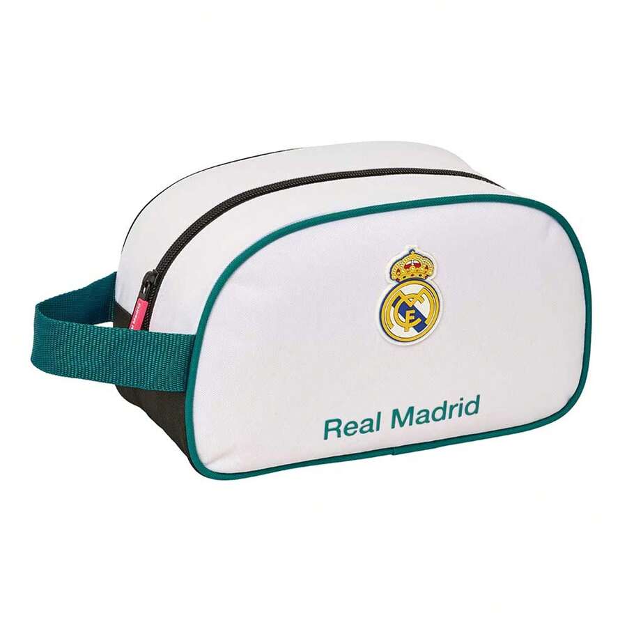 Real Madrid | حقيبة مستحضرات تجميل صغيرة مزدوجة معدات ريال مدريد 26/27 للجنسين، حقيبة سفر ومستحضرات تجميل مع مقبض جانبي، قابلة للتكيف مع حقيبة الظهر والعربة - التكيف (1) - مشاهدة 1