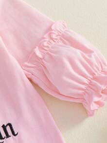 Toddler Girls' Jumpsuit Long Sleeve Crew Neck Pumpkin Ghost Casual Romper Halloween Clothes For Casual Daily And Party - Pink - View 9