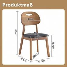 Set Of 2 Dining Chairs With Oval Backrests, Modern Wooden Chairs With Carrying Handles, Upholstered Kitchen Chairs For Dining Room/Living Room, Chairs Only, Table Not Included - 黑色 - 查看 4