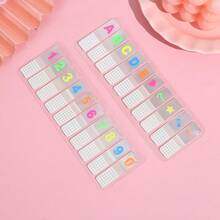 1pc/2pcs Alphabet Number Index Tabs,Transparent Honeycomb Texture Self-Adhesive Page Marker Stickers For Notebook Filing,Student Book Indexing & Adult Office Document Sorting,Ideal For Back To School Stationery School Supplies - one-size - View 1