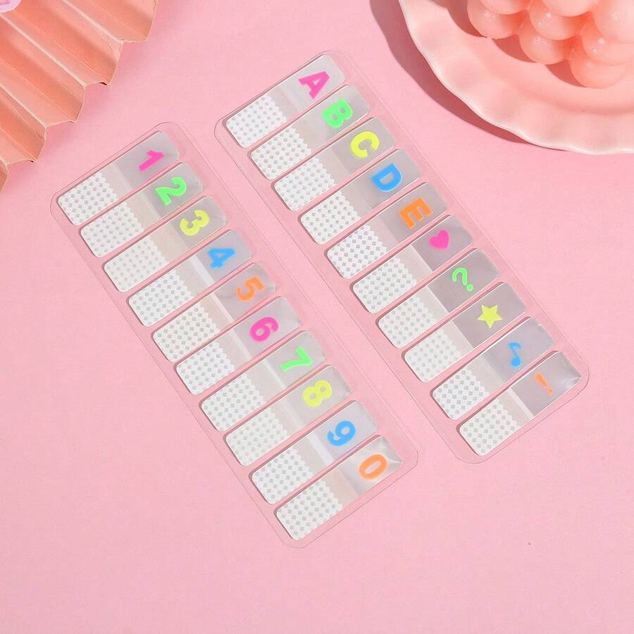 1pc/2pcs Alphabet Number Index Tabs,Transparent Honeycomb Texture Self-Adhesive Page Marker Stickers For Notebook Filing,Student Book Indexing & Adult Office Document Sorting,Ideal For Back To School Stationery School Supplies - one-size - View 1