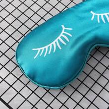 Double-Sided Faux Silk Eye Mask With Printed Eyelashes, Relieves Fatigue, For Nap, Travel, Home Sleep, Eye Protection, Minimalist Satin - Multicolor - View 5