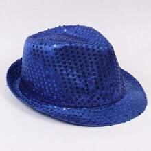 Adult Sequin Fedora Hat, Stage Performance Dance Party Costume Hat, Unisex - A - View 10