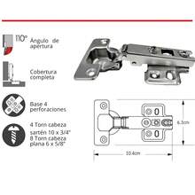 20 Piezas Bisagra Amortiguada Para Gabinete Acero Inoxidable Apertura 110 Grados Con Tornillos Incluidos Para Muebles Y Armarios - paquete de 20 - Ver 4