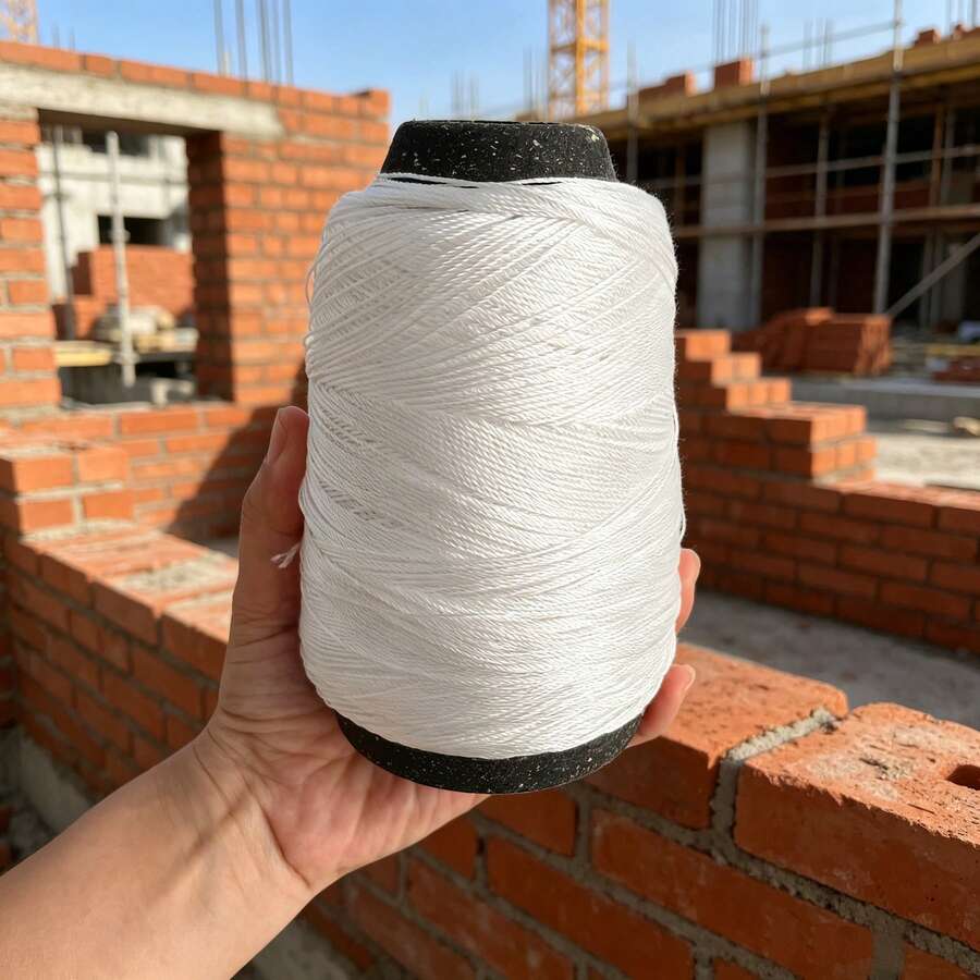1 Gulungan 210m (8268in) Tali Nilon Putih 3 Untai Terpilin, Tali Konstruksi Tahan Aus Berkekuatan Tarik Tinggi, Tali Penanda Tata Letak Serbaguna untuk Pemasangan Bata, Bangunan, Renovasi & Berkebun - A - View 1