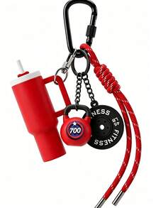 [Original Handmade] High-Value Mini Water Bottle Keychain, Braided Rope Keychain/Wrist Accessory, 3D Earphone Accessory, Car Key Anti-Loss Chain, Exquisite Girls Earphone Decoration, Women's Summer Charm Bag Pendant, Beach Holiday Essential, Laptop Bag Decor, Lunch Bag Decor - Multicolor - View 9