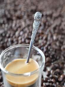 1pc/5pcs/8pcs Stainless Steel Mirror Coffee Spoon Elegant Rose Design Teaspoon Dishwasher Suitable For Home / Cafe / Restaurant Wedding Favor Choice 12.8cm/5.0in - Gold and Silver - View 7