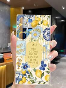 1件時尚條紋檸檬藍莓花卉高級柔軟手機保護殼，適用於 Honor、Galaxy A04e/12/A13/A14/A34/A50/A52/A53/A54/S21/S22/S23/S24/S25/S25Ultra/S25FE/S26/S26 PLUS/S26 ULTRA/S26 EDGE/6A/7A/8A/12T/13T/15T/15 TPRO - 無色 - 查看 5