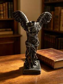 1pc Medium Sized Tabletop Dark Bronze Winged Victory Of Samothrace Sculpture Art Statue Decorative Figurine Ornament, Suitable For Living Room Bedroom Office Bookshelf Entryway, Light Luxury Aesthetic Display Housewarming Gift Home Improvements - A - View 3