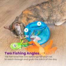 Catstages Hide &Amp; Seek Fish Bowl Interactive Cat Toy With Two Catnip Blend Toys, Blue - 白色 - 查看 4