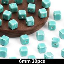 20pcs Cube Ceramic Porcelain Beads For DIY Jewelry Making Decorative Craft Square Beads For Necklaces Bracelets And Accessories Craft - 20pcs - View 45