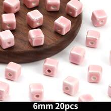 20pcs Cube Ceramic Porcelain Beads For DIY Jewelry Making Decorative Craft Square Beads For Necklaces Bracelets And Accessories Craft - 20pcs - View 22