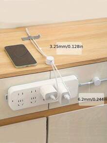 1 pieza Organizador de cables magnético giratorio, clip de cable antideslizante, soporte de cable de carga de teléfono de escritorio, herramienta práctica de gestión de cables para el hogar, gancho multifunción, almacenamiento de escritorio, organización de oficina en casa, organizador minimalista, diseño compacto, agarre antideslizante, escritorio - Multicolor - Ver 4