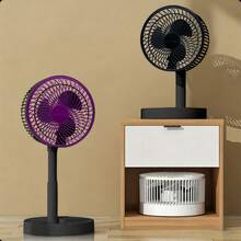 Mini ventilador portátil, ventilador de escritorio retráctil y plegable, ventilador de escritorio, cable de datos de 1.5m/enchufe USB/fácil de almacenar/mini ventilador plegable, ventilador multifuncional, ventilador personal silencioso, pequeño ventilador de escritorio, adecuado para dormitorio, cocina, oficina, modelo de enchufe USB directo - Multicolor - Ver 2