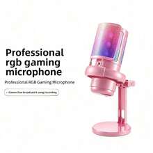 Micrófono capacitivo, micrófono para juegos plug and play con adaptador Type-C, salida de auriculares y control de volumen, control de ganancia del micrófono, botón de silencio, calidad de sonido perfecta, adecuado para transmisión en vivo, podcasting, grabación - por defecto - Ver 2