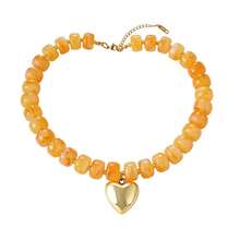 1pc Bohemian Vintage Y2K Creative Fashion Elegant Exquisite Gorgeous Minimalist Luxury Dopamine Color High Quality Resin Beaded Heart Pendant Necklace For Women Sisters Couples Prom/Graduation Jewelry Gift, Suitable For Valentine's Day Daily Date Party Holiday Gift Summer Beach Vacation Wear, Colorful Jewelry (Bead Color Random) - Multicolor - View 13