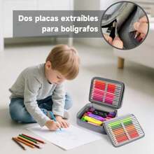 Estuche para Lápices de Gran Capacidad 72 ranuras Multifuncional Bolígrafos de gran capacidad Porta fundas con 2 fundas extraíbles Portátil Estuche para Lápices de Multifuncional - negro - Ver 3