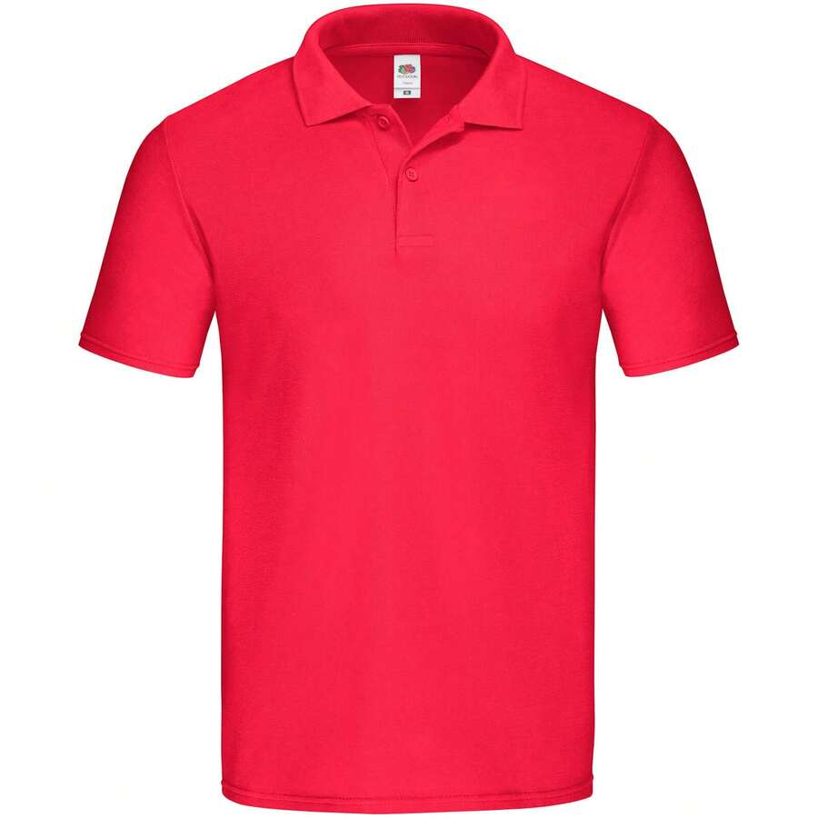 Fruit Of The Loom Mens Original Polo Shirt - Red - View 1