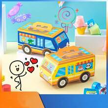 2 Buah Kotak Hadiah Berbentuk Mobil Kartun DIY Warna Campuran, Cocok untuk Dekorasi Kotak Hadiah Ulang Tahun, Pesta, dan Acara Kumpul-kumpul - 2 pcs (warna acak) - View 1