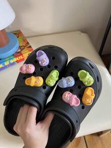 8件組 DIY 時尚可愛趣味 3D 多巴胺配色仿真多色度假風創意洞洞鞋裝飾配件 DIY 配件 - 黃色 - 查看 11