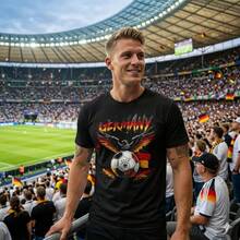 German Football Fan T Shirt,2026Football Cup Supporters T Shirt - 黑色 - 查看 1