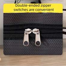 Encrypted Zipper Window Screen Mesh New Style No-Drill Anti-Mosquito Fly Insect Self-Adhesive Window Screen Mesh Multiple Sizes - Black Mesh With Black Trim and Zipper - View 6