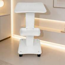 Carrito Móvil para Equipos de Belleza con Ruedas, Mesa Auxiliar para Salón de Estética, Diseño con Bandeja Inferior de Almacenamiento, Base Resistente para Máquinas Faciales y Herramientas Cosméticas - Blanco - Ver 4