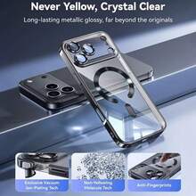 1 PIEZA Funda protectora de lente magnética con acabado brillante y electroplateado naranja compatible con iPhone 17, 17 Pro, 17 Pro Max, 17 Air, 11, 12, 13, 14, 15, 16 Pro, Pro Max, compatible con carga inalámbrica - Naranja - Ver 7