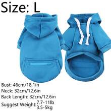 Blue Pet Patrón Con Capucha De Bolsillo Con Cremallera Adecuado Para Uso Diario, Unisex - Azul - Ver 15
