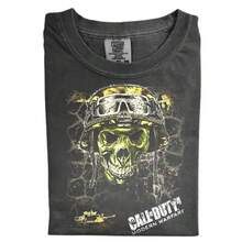 Camiseta de  Modern Warfare, Camiseta Vintage con Calavera Militar, Camiseta Retro con Casco de Soldado, Regalo para Gamers - Negro - Ver 1
