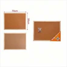 لوحة إعلانات من الفلين البني 50x70 سم، إطار من الخشب الطبيعي للمكتب والمدرسة وديكور جدران المنزل - B - مشاهدة 7