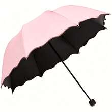 1 pieza Paraguas mágico que cambia de color, el patrón floral aparece cuando se moja, paraguas mini portátil plegable con protección UV contra el sol y la lluvia, adecuado para viajes, vacaciones y desplazamientos diarios - Multicolor - Ver 13