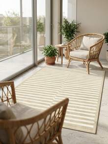 1pc Floor Mat/Rug (Rug, Carpet, Area Rug, Bath Mat, Bath Rug, Door Mat), Nordic Modern Minimalist INS Moroccan Classic Dual-Tone Striped - Soft Faux Cashmere Rug, For Bathroom, Kitchen, Doorway, Hallway, Bedside, Living Room, Bedroom, Etc., All-Season Machine Washable Floor Mat, Home Decor - Multicolor - View 7