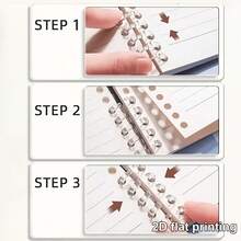 1 pieza Cuaderno de hojas sueltas con patrón de chocolate A5 de 5 anillos, adecuado para estudio diario, oficina y toma de notas - Rectángulo - Ver 4