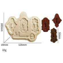 One European Retro Key Lock Core Silicone Mold, Which Can Be Used To Make Decorative Props And Accessories. The Mold Is Easy To Demold, Made Of Soft And Reusable Material. - Beige - View 3
