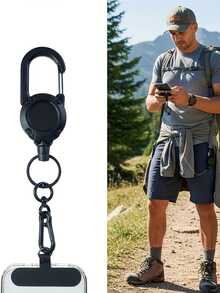 1pc Latest Anti-Theft Phone Lanyard With Retractable Device | Adjustable Length Buckle, Suitable For Hiking And Trekking, ABS Material - Multicolor - View 3