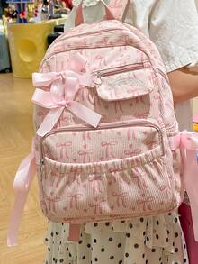 Minimalist Large Capacity Backpack - Pink - View 6