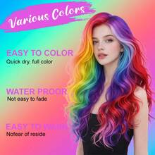 13 Colors Disposable Hair Dye Set, Temporary Hair Color Cream With Comb Applicator, Washable Hair Coloring Stick For Styling - Multicolor - View 4