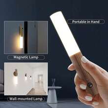 2pcs Aplique de pared LED con sensor de movimiento, luz nocturna automática tricolor, recargable magnéticamente, instalación sin taladrar, ideal para pasillos, escaleras, armarios y corredores. - Marrón - Ver 3