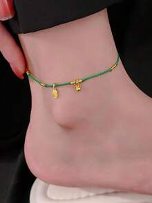 1PC Summer Fresh Lucky Braided Wax Cord Ultra-Thin Anklet, Minimalist Niche Accessory, High-End Gift - Braided Anklet - View 2