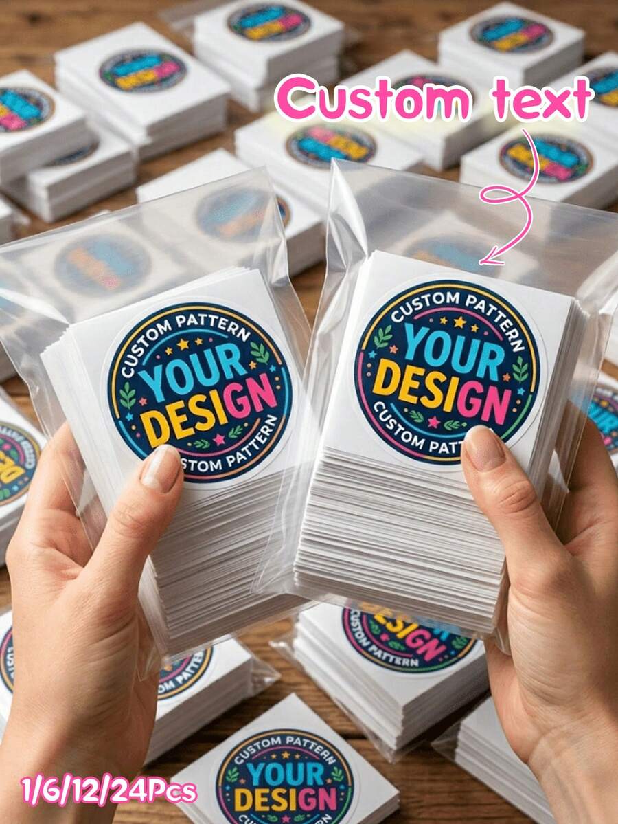 1/6/12/24pcs Personalized Custom Stickers, Customizable Label Stickers. Suitable For Various Occasions, Supports Custom Photos, Images And Labels. Custom Logo Stickers, Label Stickers - Multicolor - View 1