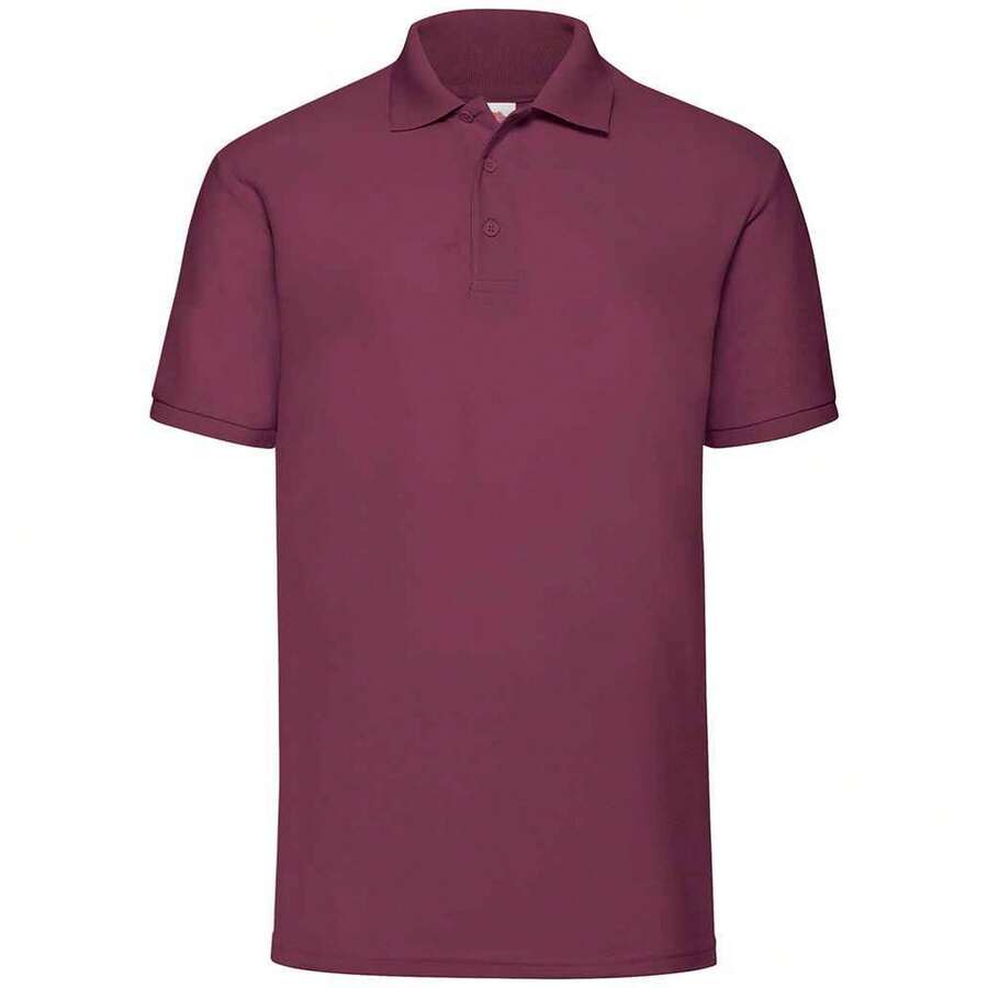 Fruit Of The Loom Mens Pique Polo Shirt - Burgundy - View 1