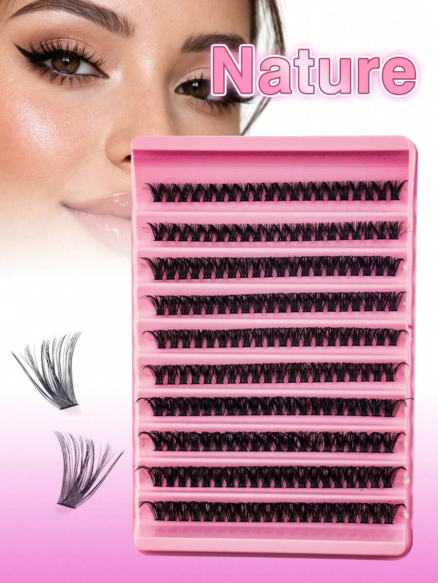 10 Rows 200pcs Single Eye Lash Clusters 60D 8-16mm DIY Lash Clusters, Thick Natural, Super Soft, Super Lightweight, Reusable, Suitable For Daily, Dating, Travel, Party, High Cost-Performance Large Capacity Lash Clusters - View 1