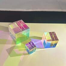 1pc Colorful Artificial Crystal Prism, Optical Glass X Cube, RGB Combination Dispersion, Educational Gift, Suitable For 14 Years Old And Above, Mixed Colors, Glass Material, Novelty Prism - Multicolor - View 3