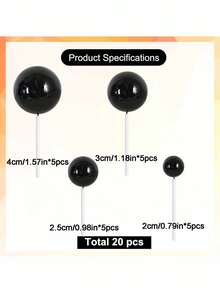 20pcs Foam Ball Cake Decorations, 4 Sizes And Multiple Colors Available, Suitable For Birthday, Wedding, Bachelorette Party, Baptism, Gender Reveal, Retirement Party, Theme Party Cake Decoration, Mini Pearl Balls, Various Cake DIY Scenarios (Handmade May Have Flaws, Please Use With White Sticks) - Multicolor - View 16