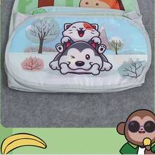 Gran Piscina de Pelotas Plegable para Juego en Casa Temática con Valla para Niños y Niñas, Patrón de Perezoso y Jirafa (pelota no incluida) - Rosa - Ver 5