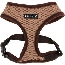 Authentic Puppia Soft Dog Harness, Red - Medium - Red and White - View 1