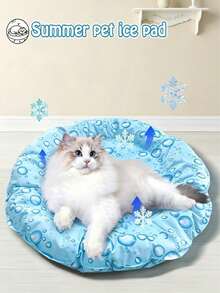 Tappetino refrigerante estivo per animali domestici, dimensione extra large di 72 cm, tecnologia di raffreddamento al gel, resistente ai morsi e facile da pulire, design con stampa a onde d'acqua fresca, adatto sia per gatti che per cani, allevia il calore e non aderisce ai peli. - Colore casuale - Visualizzare 7