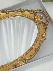 1pc Magic Mirror Mirror Mirror Who Is The Most Beautiful Person In The World~ Cosmetic Tray Hotel Decoration Vintage Mirror French Ins Home Photo Prop Bar Tea Tray - Multicolor - View 3